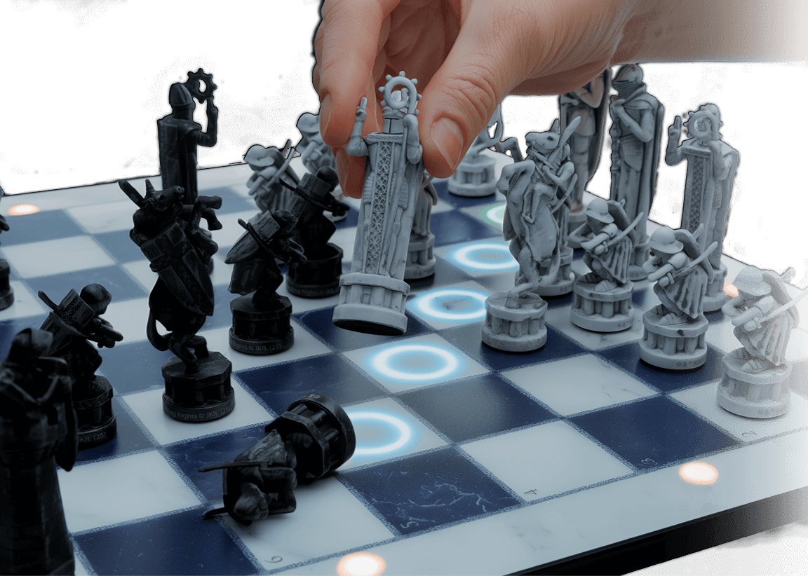 Coaching lights guiding a move on the GoChess Wizard board