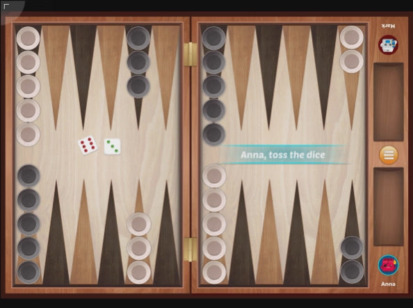 Load video: Backgammon in Smart Dice Set App
